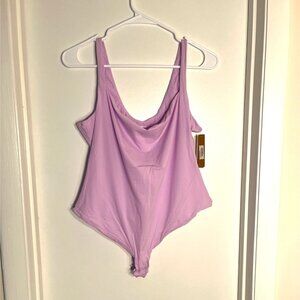 Skims Lavender Bodysuit Sz 4XL Stretchy Women’s Plus Square Neck Comfort Snap
